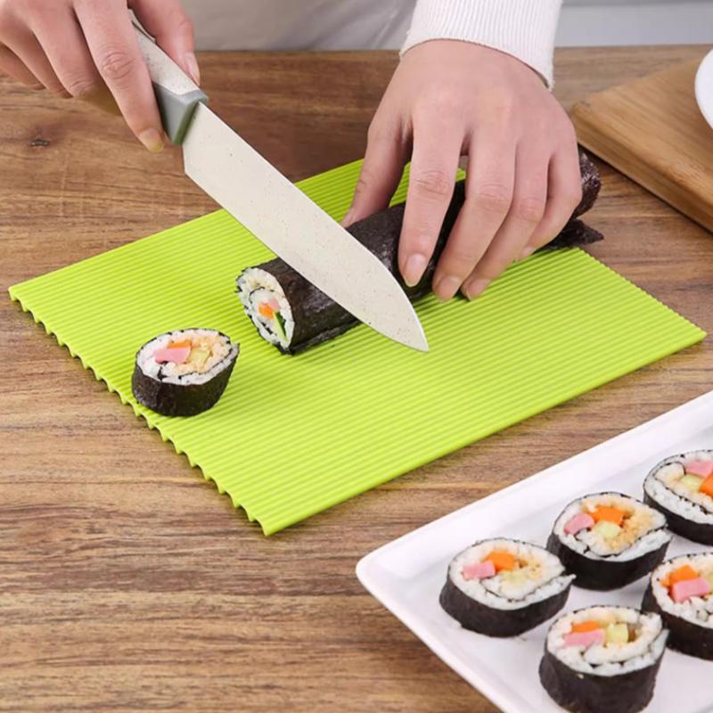 New Silicone Sushi Roller Mats Washable Reusable Sushi Roll Mold Mat DIY Food Rolling Rice Rolling Maker Cake Roll Pad