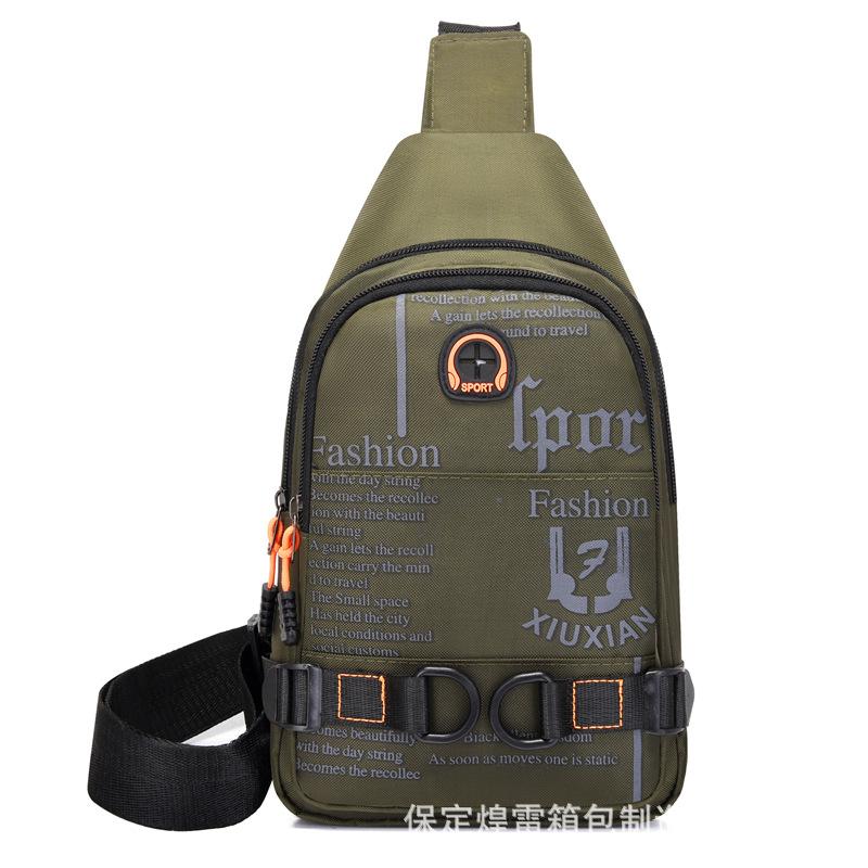 New breast bag trendy shoulder bag outdoor casual messenger bag waterproof and wear-resistant multi-functional Oxford cloth chest bag