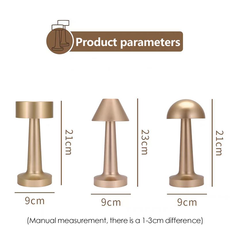 

MARPOU LED Table Lights Rechargeable Table Lamp Retro Bar Coffee 3 Color Touch Sensor Bedside Creative Ambient Light Bar Hotel Silvery