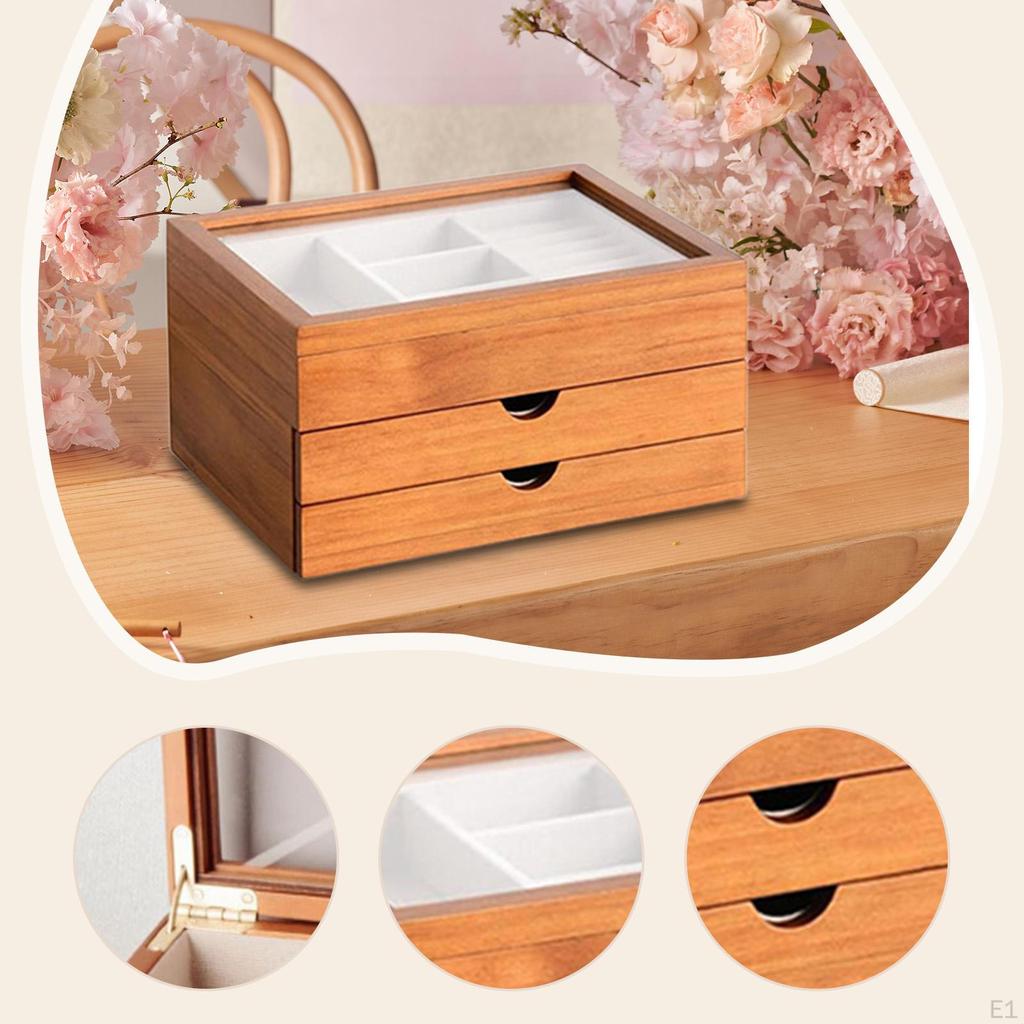 3 Layer Jewelry Storage Box Display Case Holder Decorative Showcase Organizer for Necklaces