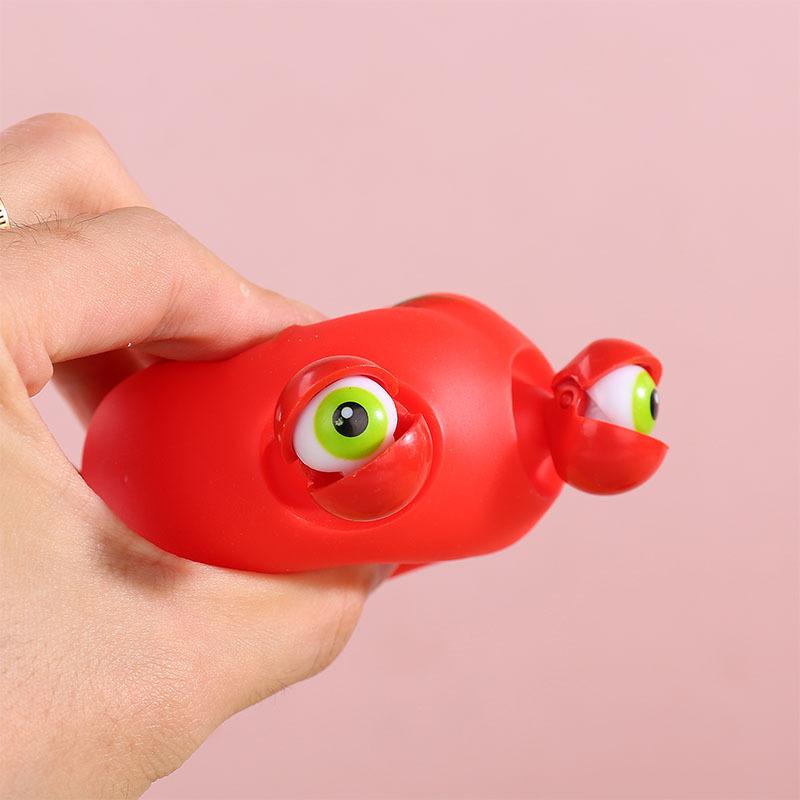 Festive Tomato Squeeze Squishy, Simulation Fruit Decompression Toy, Burst Eyes Design for Anti-Stress Holiday Gifts