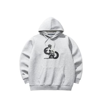 Anta KT Series Basketball Print Letter Hooded Comfortable Breathable Versatile Sports Sweatshirt Men Sweatshirt Gray Gray-Print 152441727-2