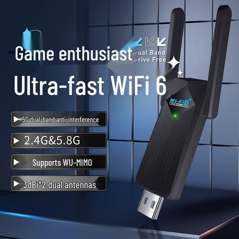 WiFi 6 Gaming Wireless Network Card - Dual-Band 5G Receiver for Desktop PCs