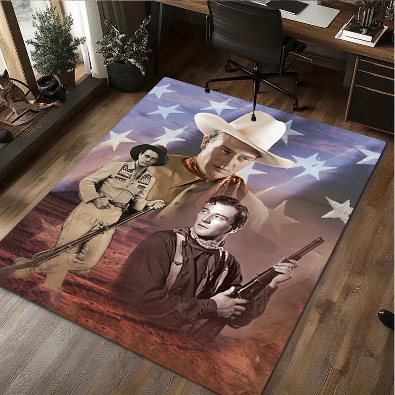 John Wayne Print Rug - Computer Chair Area Rug home decoration Carpet For Living Room Bedroom Flooring Mat