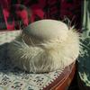 French Retro Hepburn Brown Coffee Woolen Top Hat Felt Hat Japanese Autumn And Winter Women'S Feather Warm Small Basin Hat