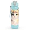 1PC Cute Kitten Cat Flower Crown Print 750ml Color Plastic Sports Water Bottle Leakproof Flip Straw Lid Suitable for Sports Office Home Use
