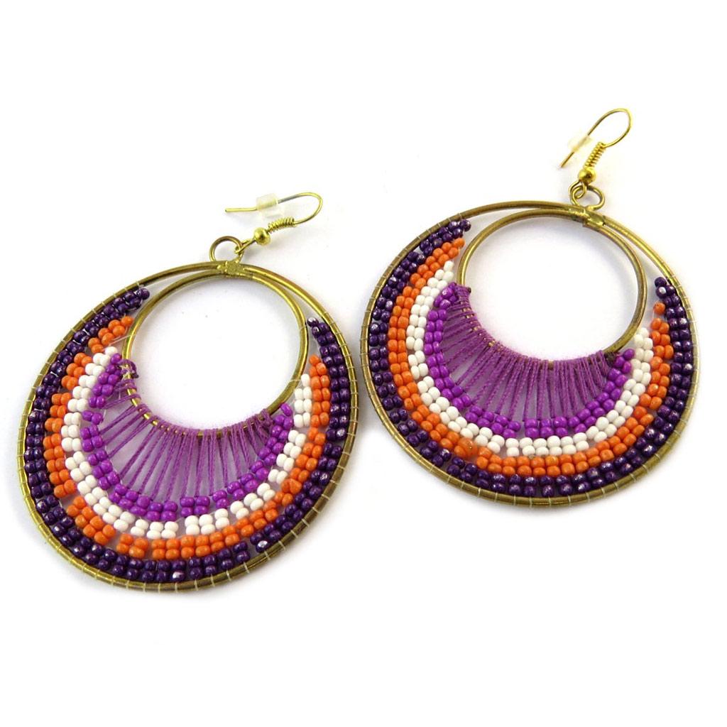 Les Trésors De Lily [N7237] - Designer Earrings 'Altaï' Purple
