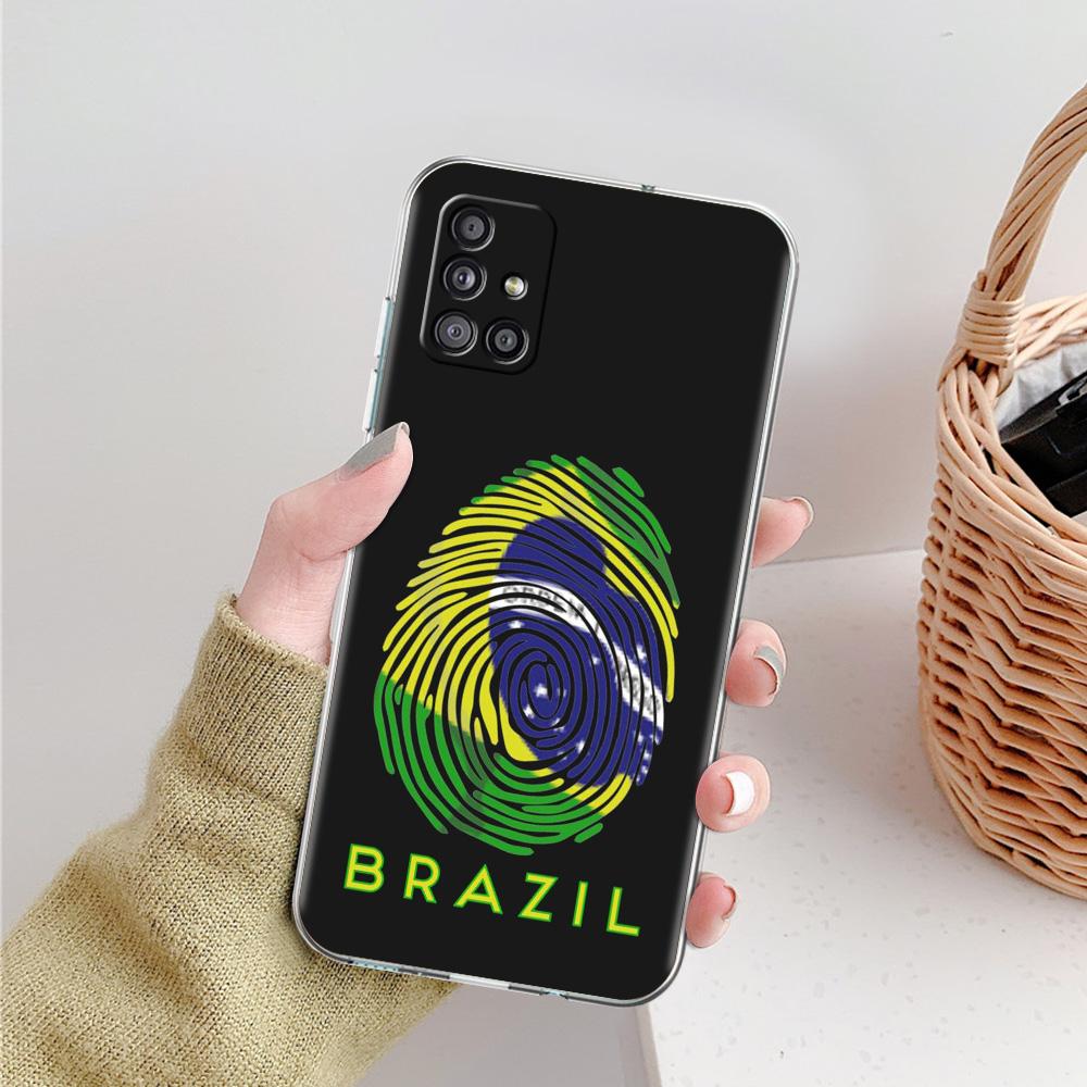 Phone Case For Samsung A15 A13 A35 A55 A51 A71 A41 A31 A21S A03S A05 A17 A23 A25 A33 A53 A73 5G A07 4G Cover Large Brazil Flag
