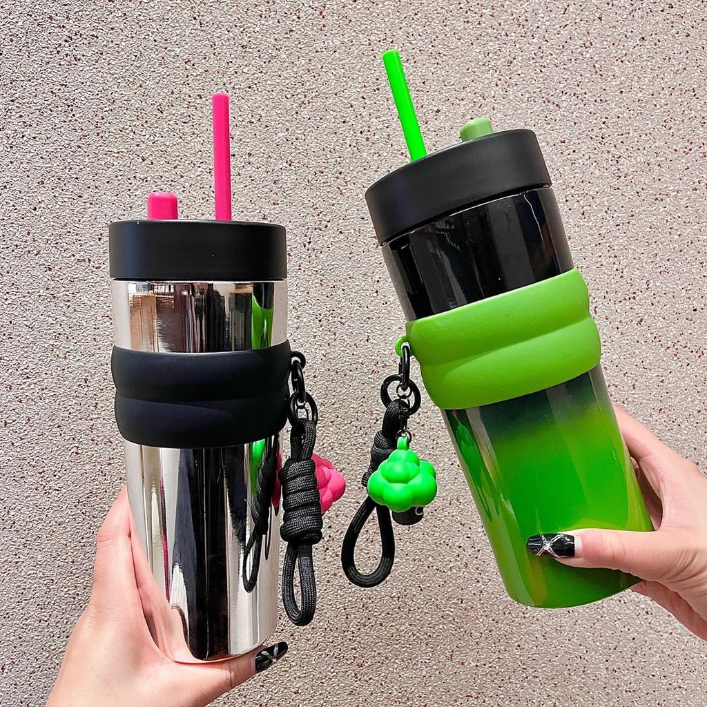 Thermos Cup 316 Stainless Steel Car Cup Large Capacity Coffee Cup Ice Bully Cup Water Cup with Straw