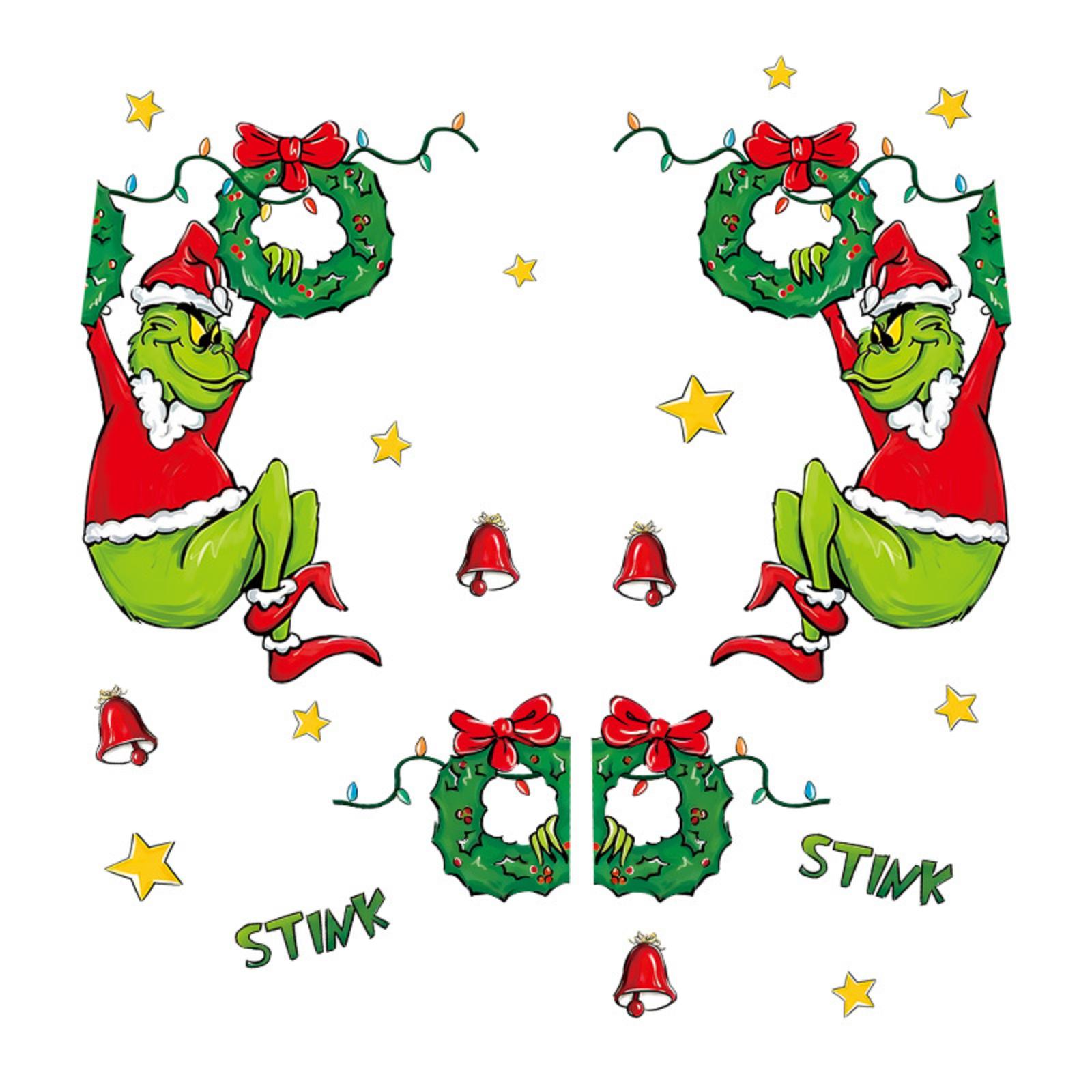 

Съемные статические наклейки на окна - Многоразовые наклейки на окна без остатка для сезонного и делового декора One Size зелёный