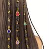 44Pcs Bohemian Style Teardrop Hair Rings with Turquoise Inlay – Golden-Tone Filigree Dreadlock Beads for Braiding