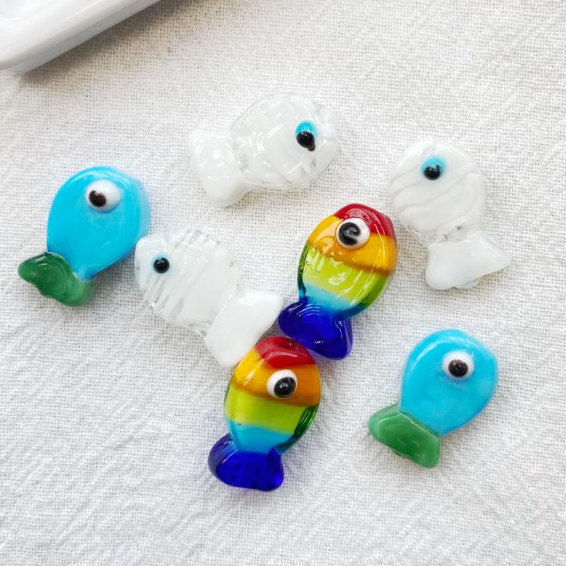 DIY Handmade Clownfish Glass Beads: Cute, Colorful, Hand-painted Animal Ornaments