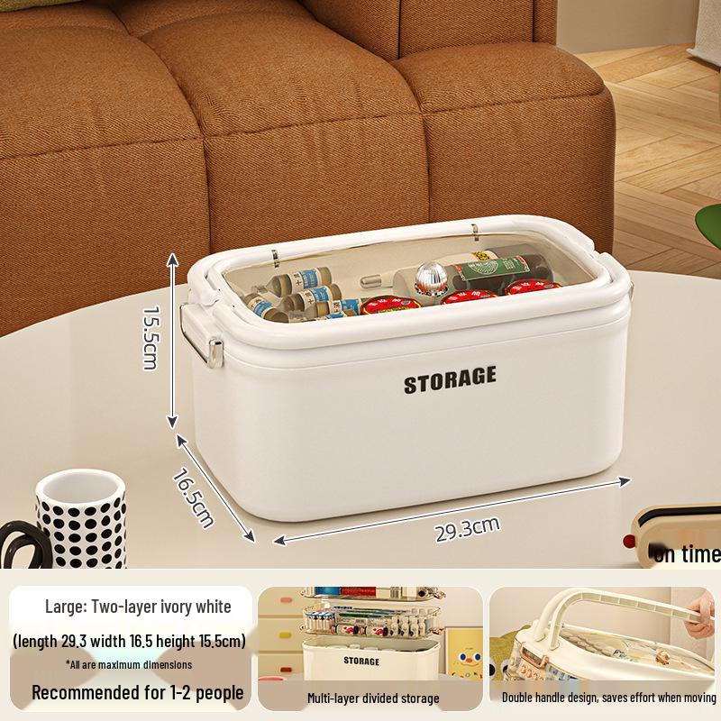 Large Capacity Multi-Layer Family Medicine Storage Box for First Aid and Medication Organization