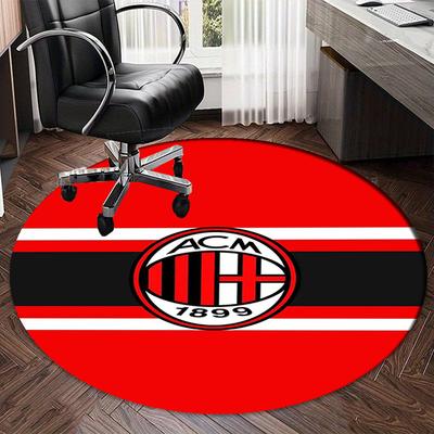 AC Milan Printed Round Rug Carpet Chair Rug Area Rug Entryway Doormats,for Office Chair Living Room Bedroom Kitchen Room.
