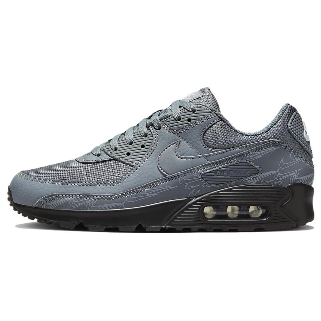 Nike Air Max 90 Cool Grey Reflective Men Sneakers Black White DZ4504-002