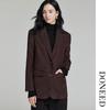 DONEED Women's Faux Suede Commuter Blazer