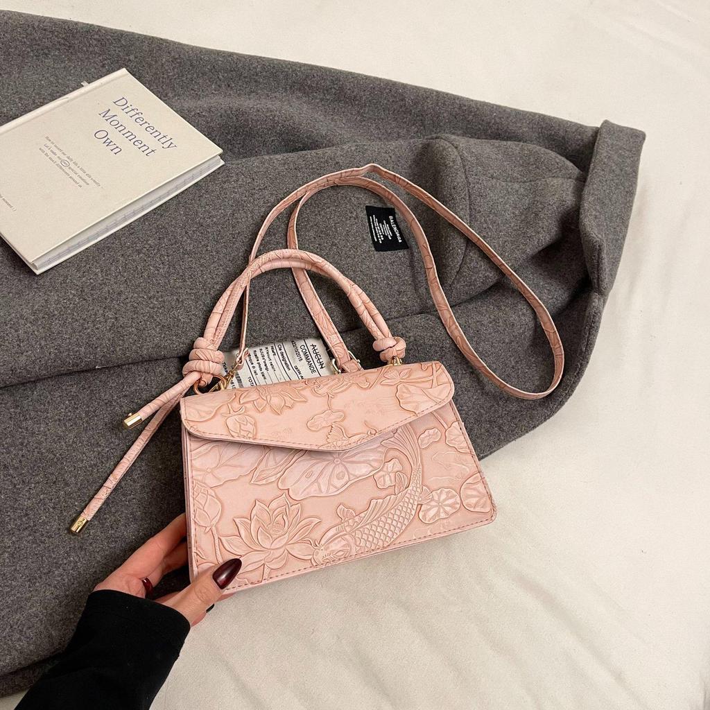 Autumn Womens Small Square Shoulder Bag Premium Textured Crossbody Bag Fashion Minimalist Versatile Handbag Purse KTB