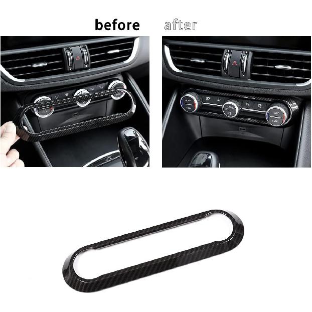Carbon Fiber Style ABS for Alfa Romeo Giulia Stelvio 2016-2018 Car Center Air Conditioning Frame Cover Trim Auto Accessories