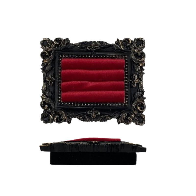 Victorian Style Black & Gold Frame Earrings, Ring, and Jewelry Holder Display