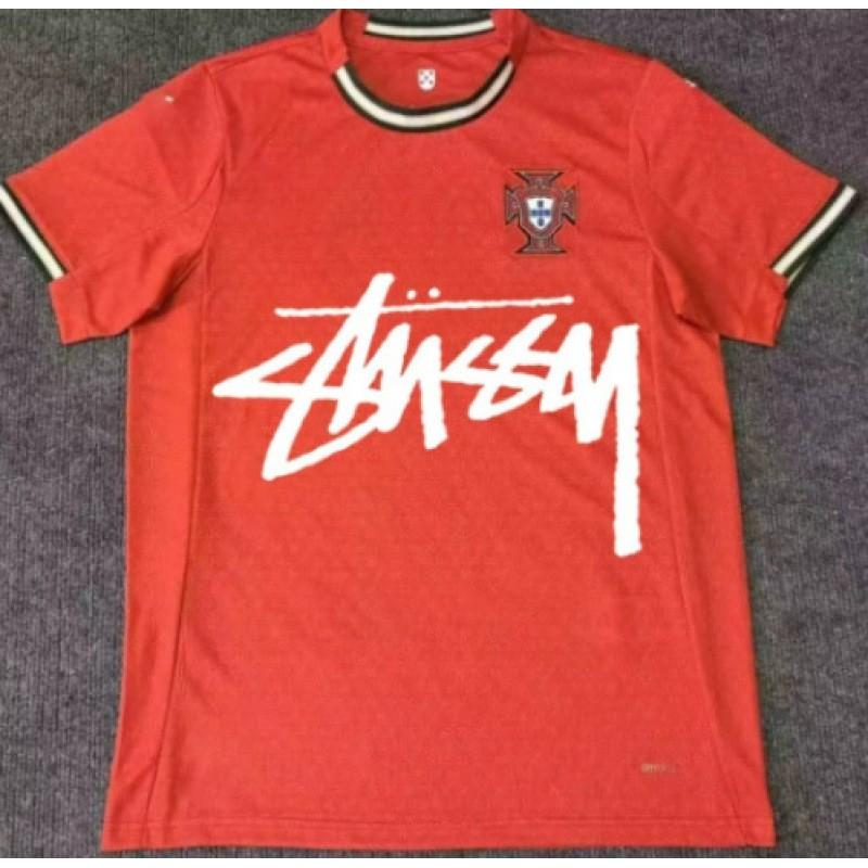 Maglia da Calcio Signature Stussy Retro Brasile Argentina Portogallo Maglia da Allenamento Calcio Uomo Donna Manica Corta