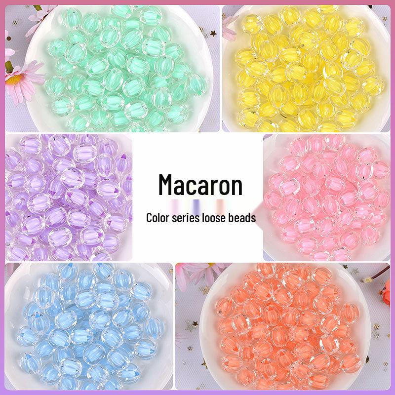 Acrylic Pumpkin Beads: 10mm Loose Beads for DIY Bracelets - New 2024 Style