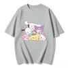 Summer Cute Sanrio Characters Stacked Print Tshirt Casual Short Sleeve Tees for Mom and Daughter Sweet Family Matching Outfits