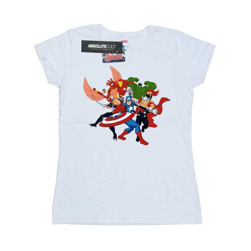 Marvel Womens/Ladies Avengers Assemble Comic Team Cotton T-Shirt