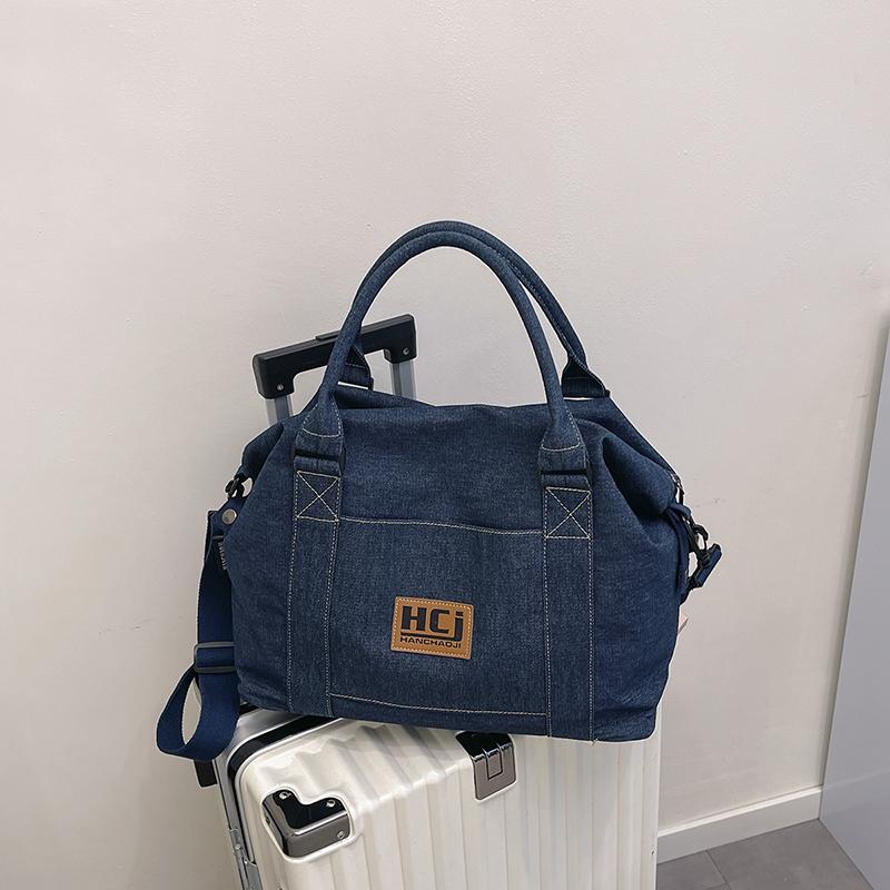 Torba Podróżna na Krótkie Dystanse Damska Torba Jeansowa o Dużej Pojemności na Ramię/Przez Ramię Torba Bagażowa