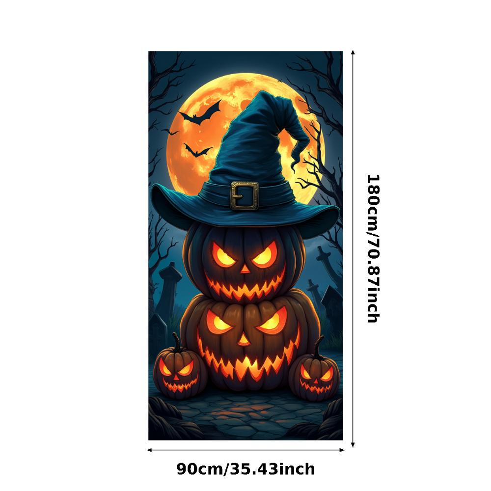 Halloween Decoration Banner Spooky Theme Devil Pumpkin Lantern Halloween Party Decoration Backdrop Photography Background Props