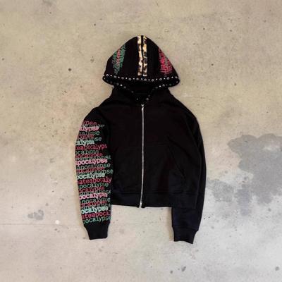 Unisex Streetwear mikina s kapucí na zip s 3D potiskem písmen Oversized střih Silný teplý svetr Muži Ženy 2025