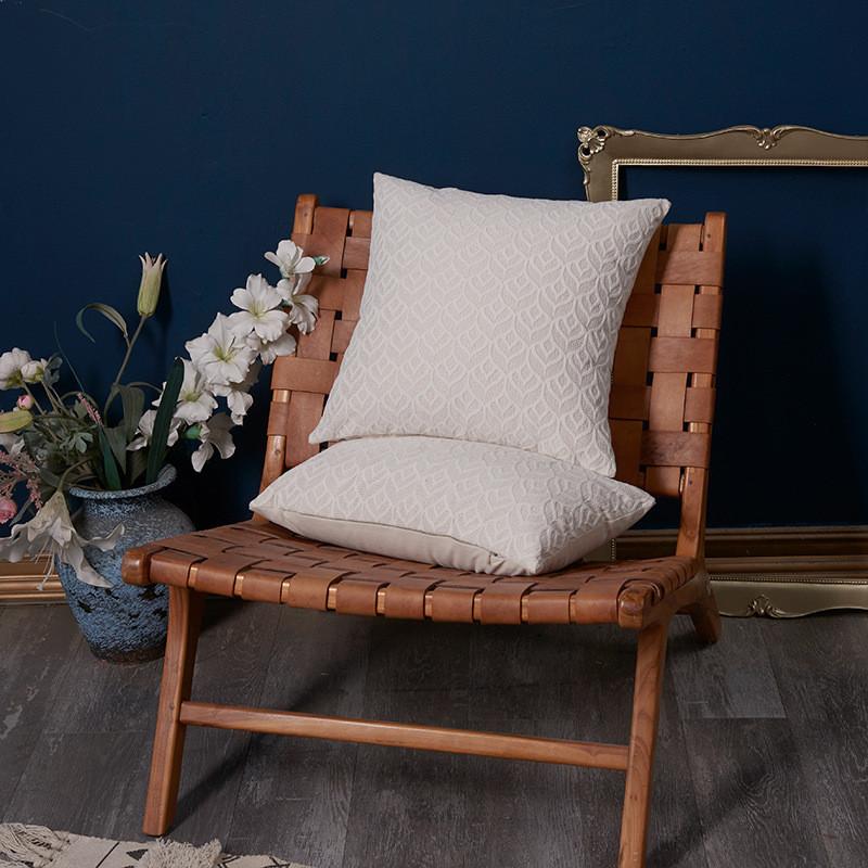 Pillowcase Only Luxurious French Creamy Style Chenille Pillow Cover With Geometric Patterns