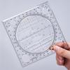 2pc  Rotatable Multifunction Drawing Template Art Design Construction Architect Stereo Geometry Circle Drafting Measuring Scale Ruler