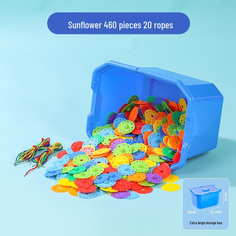 Blocuri de plastic interconectabile Floare Soarelui Fulg de Nea - Jucării educative pentru băieți de grădiniță