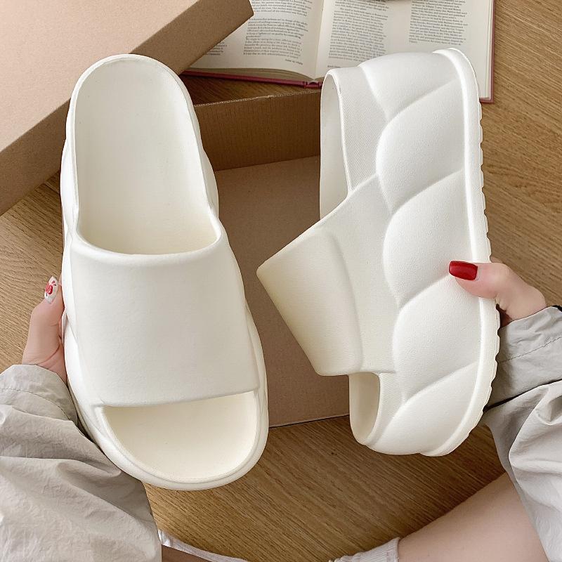 Super High Heels Girls Flat Slippers Woman 2025 Platform Heeled Flip-flops Ladies Chunky EVA Shoes Solid Color Keen Sandals