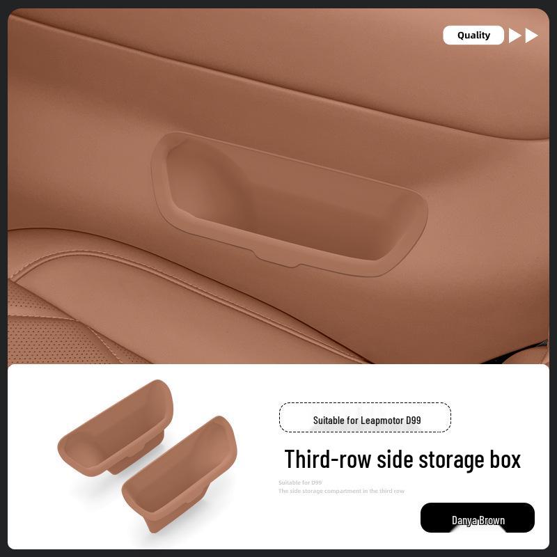 Fits 26 Leapmotor D99 Models: Three-Row Car Door Storage Box with Anti-Slip Silicone Mat.