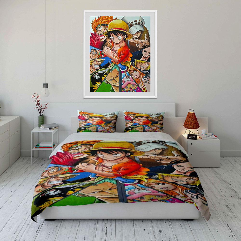 Anime characters in colorful design. Bedding sets Duvet cover sets Duvet covers Pillowcases(1 * Duvet Cover 2 * Pillowcases without duvet insert)