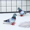 Fake Bird Statue 2Pcs Artificial Pigeon Fake Foam Birds Figurine Realistic Dove Birds Statue Garden Landscape Lawn Backyard Decoration (Grey)