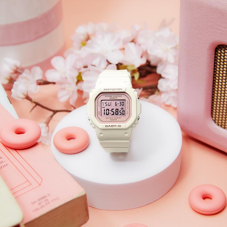 Casio Baby-G Square Watch Spring Summer Macaron Student Couple Watch Electronic Movement Resin Strap Unisex Watches Pink BGD-565SC-4PR