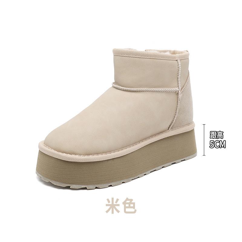 0CM thick-soled snow boots women's 0000 winter new velvet thickened fur integrated versatile warm Northeast cotton