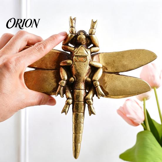 Insect Collection Display Gold Dragonfly Wall Art, Vintage Dragon Fly Decor, 3D Resin Mounted Sculpture Decoration for Living Room Hanging Bedroom