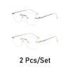 Fashion Rimless Square Anti-blue Light Glasses Women Trendy Outdoor Photography Accessory Anti Blue Light Blocking Eyewear