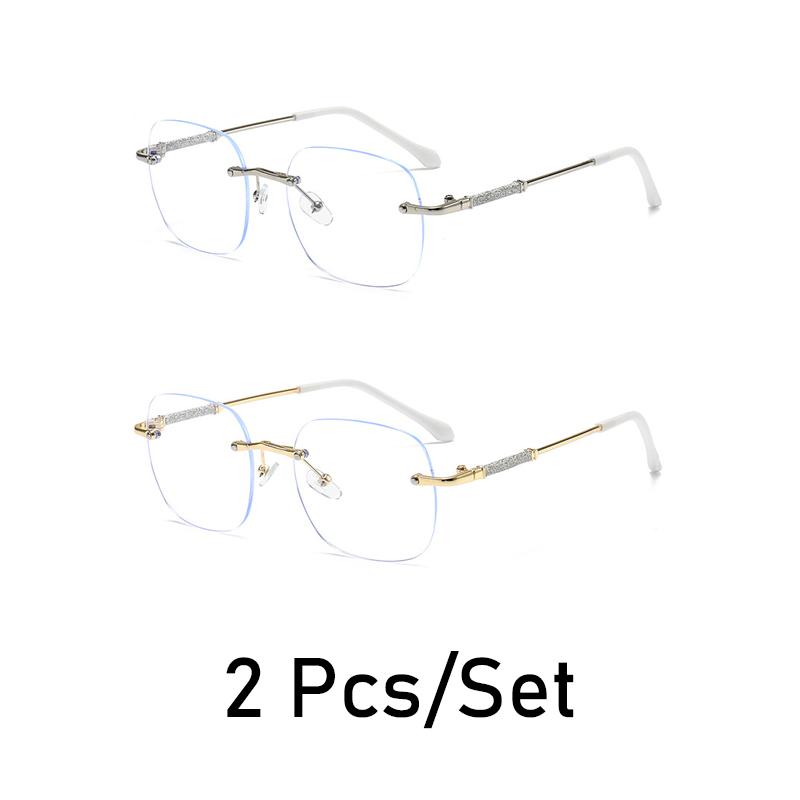 Fashion Rimless Square Anti-blue Light Glasses Women Trendy Outdoor Photography Accessory Anti Blue Light Blocking Eyewear