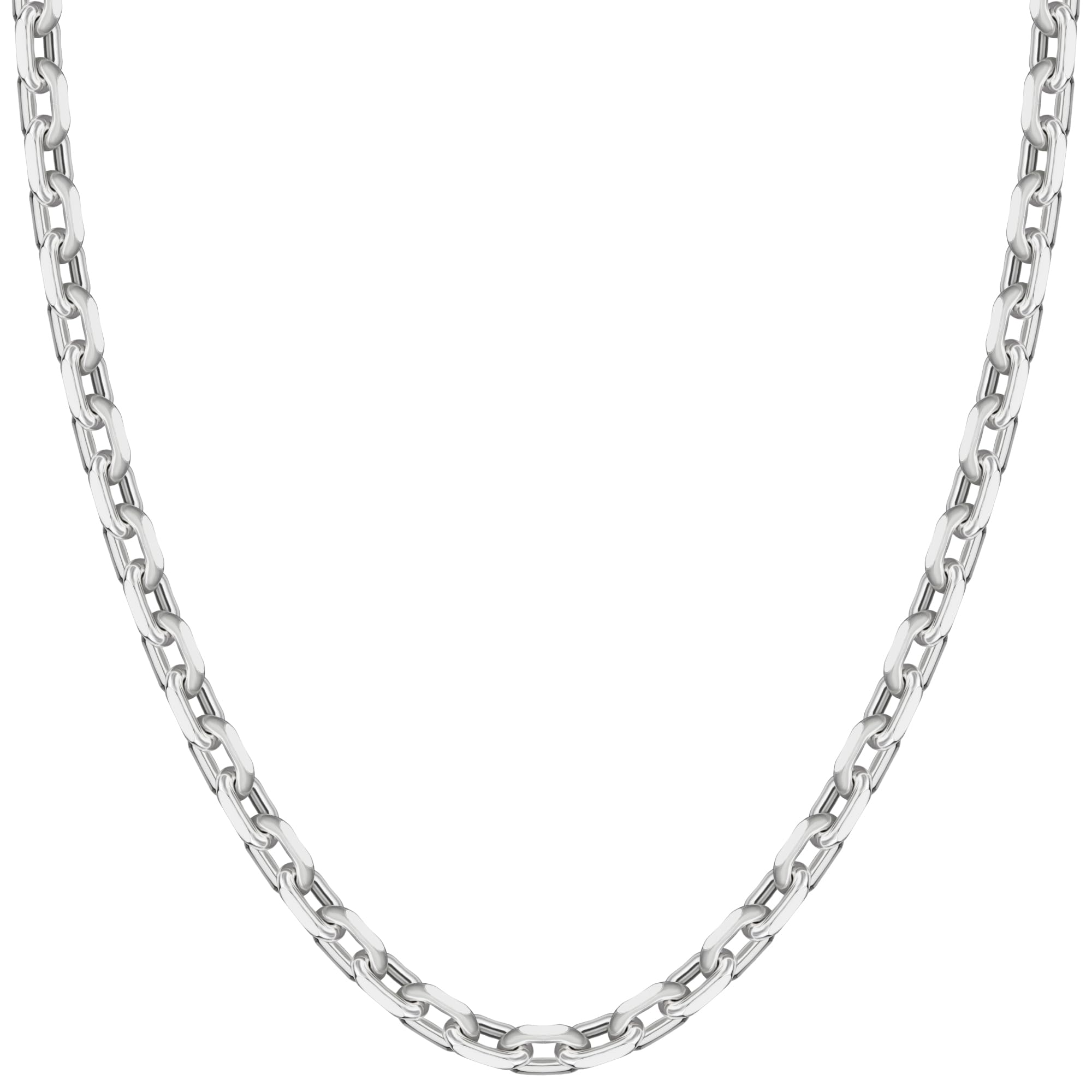 

[Сіндзюку Гін но Кура] Срібло 925 проби Чотиристоронній ланцюжок Азукі, Прибл. 4,8 мм завширшки, 40-60 см (50см) Довгий, Чоловічий Товстий Ланцюжок, Простий, Тільки Ланцюжок