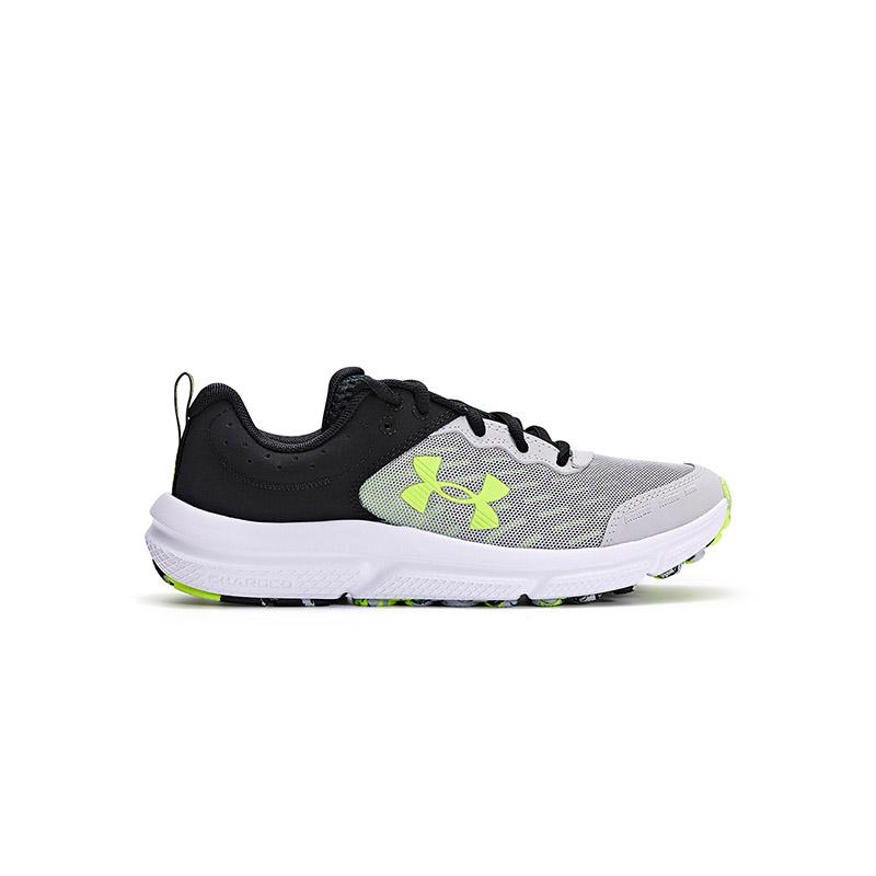 Under Armour Slip Resistant Wear Resistant Breathable Sweat Absorbing Lightweight Warm Low Top Running Shoes Kids Sneakers Black White Blue 3026182