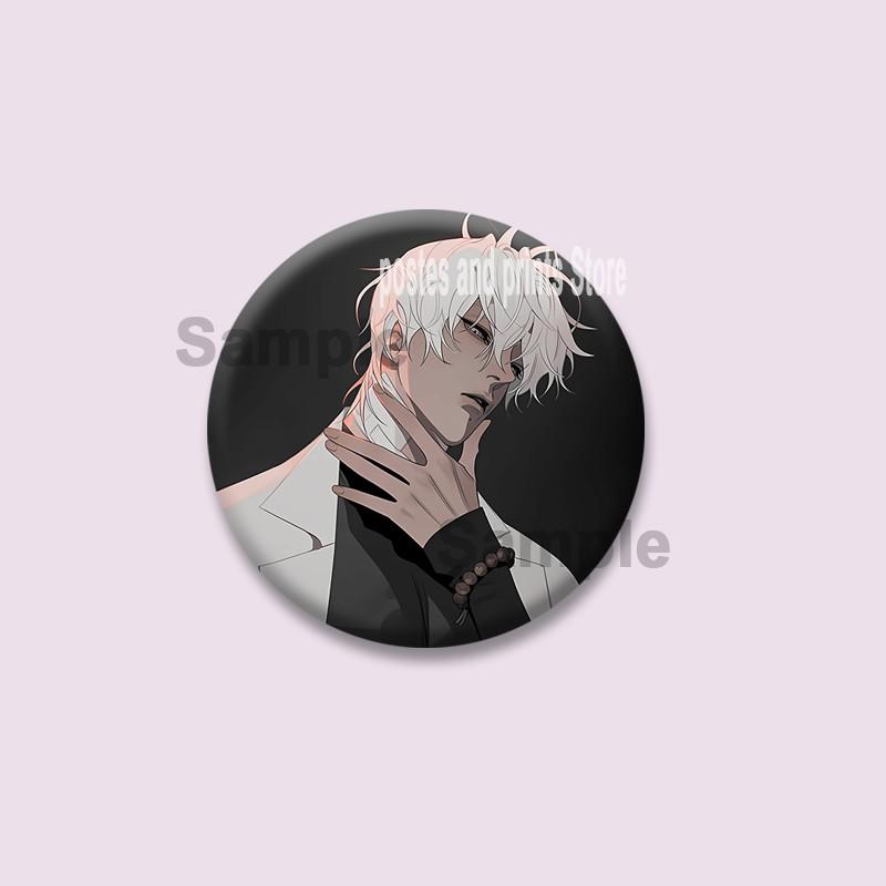 Manhwa BL Coreano Spilla a Moneta Cartone Animato Spille di Plastica Cartone Animato Mo Guan Shan He Tian Spilla Gioielli Regalo Zaino Cappello Accessori per Risvolto