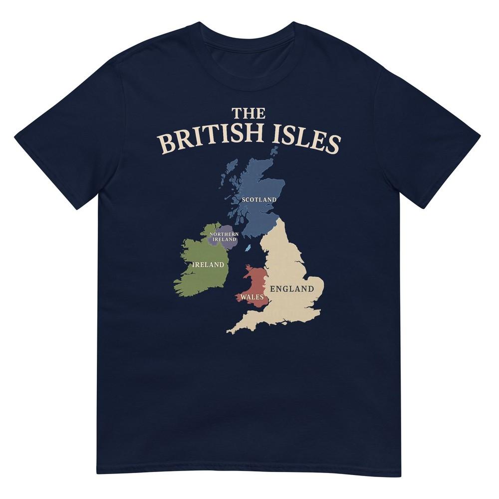 British Isles Sea Ireland Scotland Wales England Map Coins Tshirt S