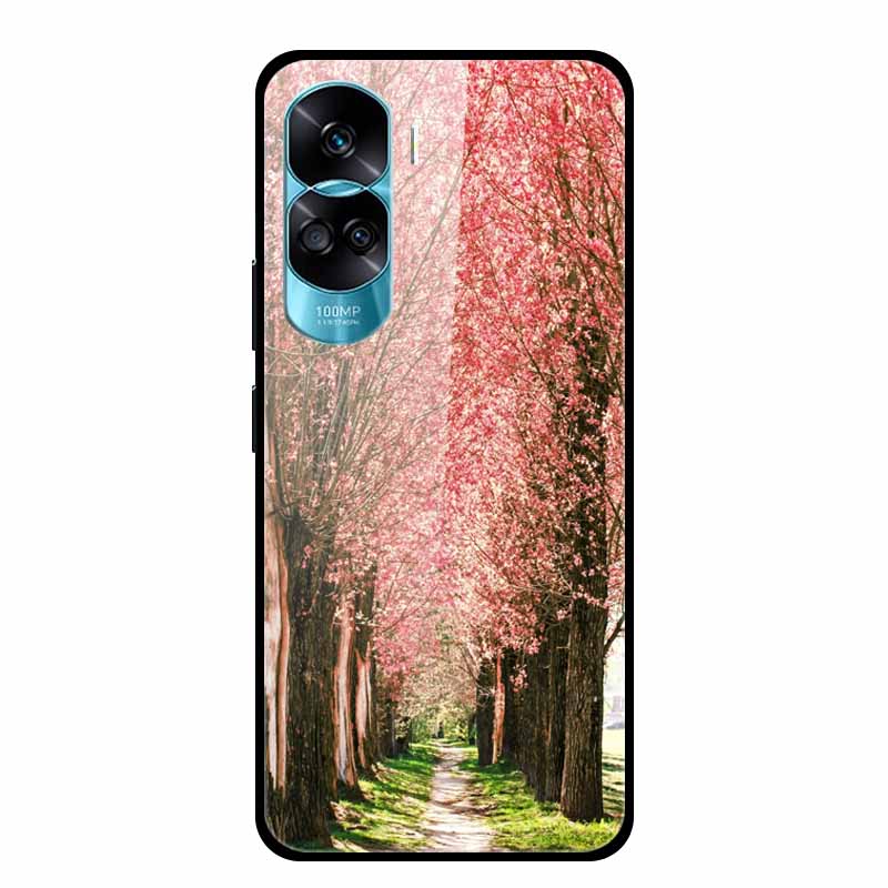 For Honor 90 Lite Case Honor90 Pro 5G Wolf Cats Tempered Glass Hard Covers for HuaWei HONOR 90 Pro 90Lite Protective Luxury Capa