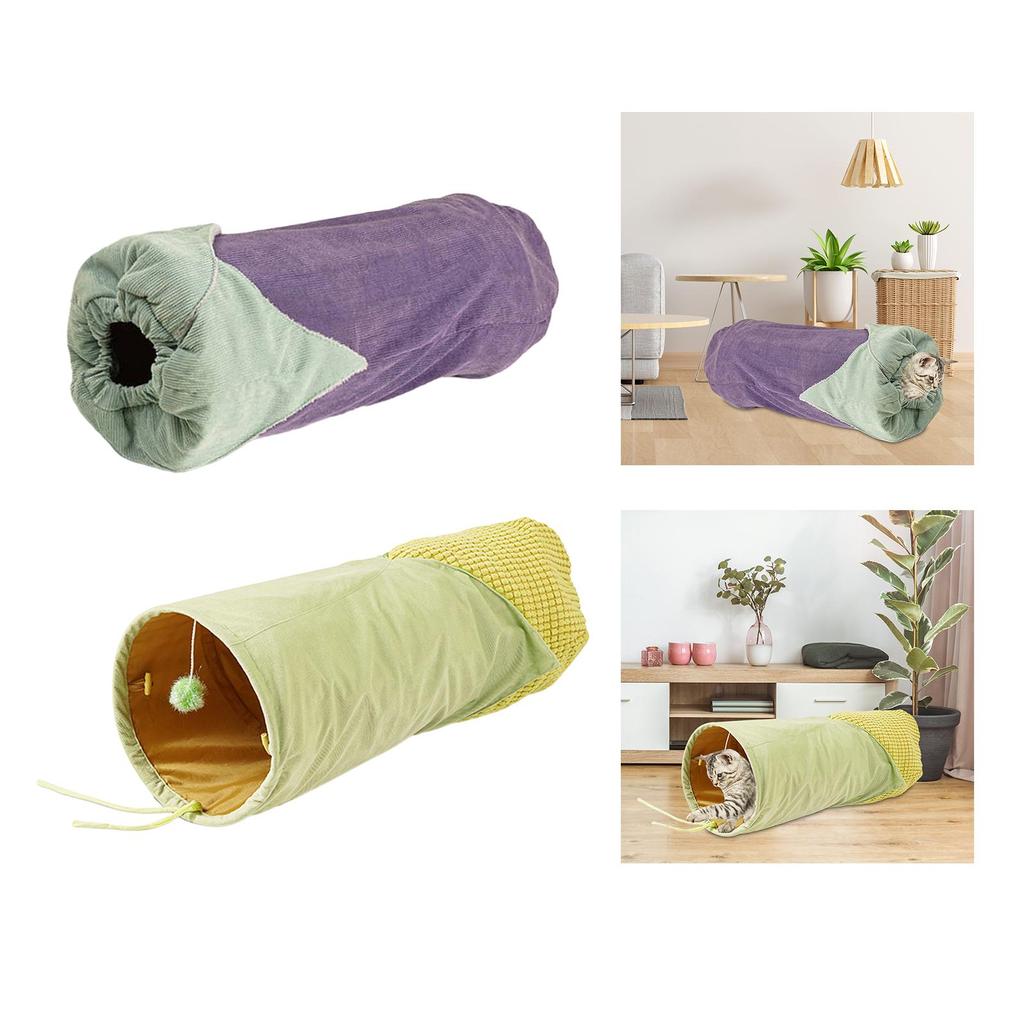 Foldable Tunnel Cat Toy Play Center Playground Collapsible Play Toys Interactive Toy for Rabbit Hamster Kitten Bunny Indoor Cats