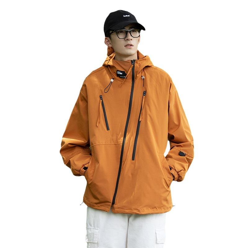 Jacket Spring and Autumn Outdoor Casual Loose Solid Color Tooling Multi-bag Jacket Top Jacket