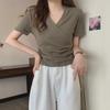2025 Summer Women's Slimming V-Neck Short Sleeve Trendy Top
